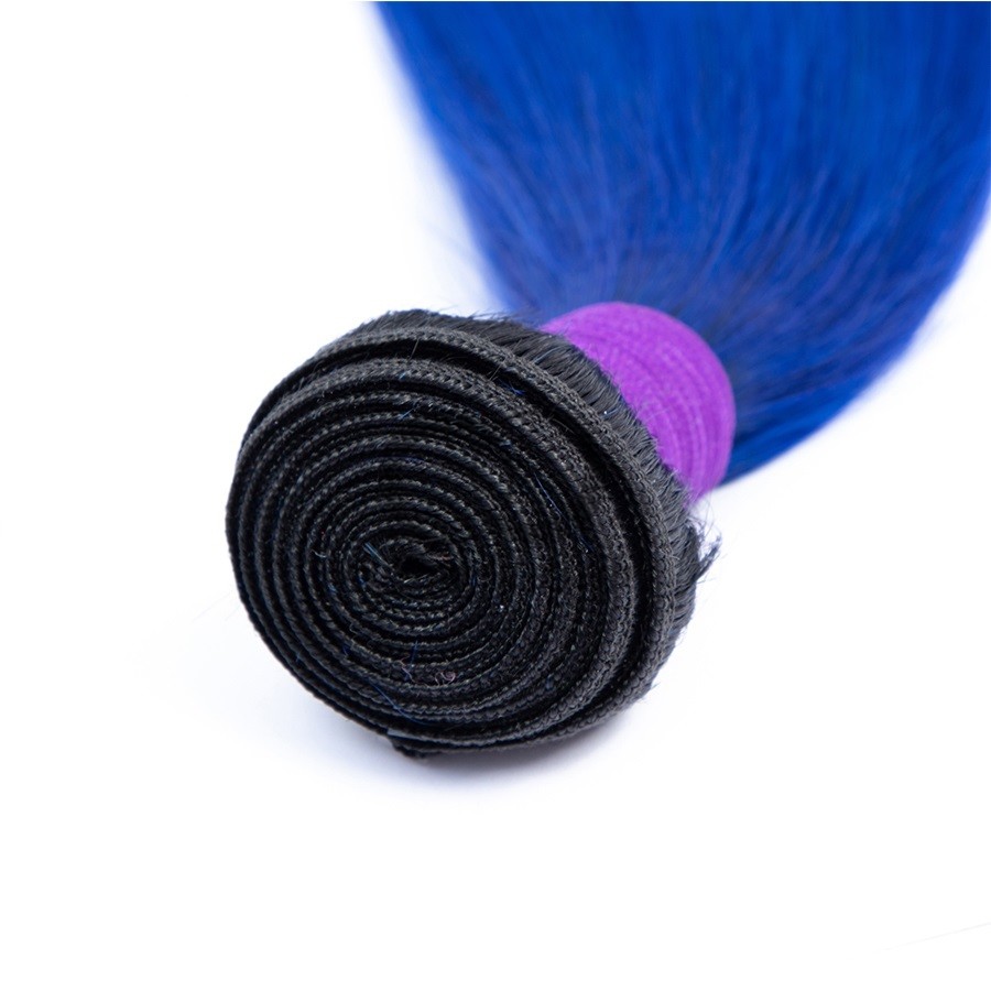 #T1B/Blue Straight Remy Human Hair Bundles Sew In Weave Bundles Brazilian Bundle Deals
