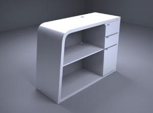 China Free Standing Cash Register Display Counter , Garment Shop Counter Innovative on sale