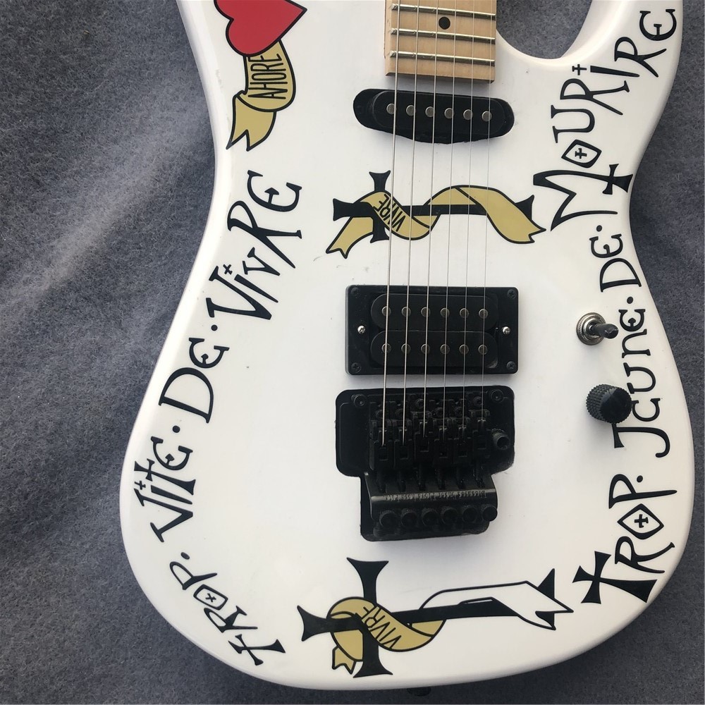 Custom factory EVH chavel electric guitar 6 string with maple fingerboard black hardware music support drop shipping