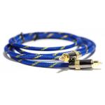 Toslink Didital Optical Cable Plated Golden 4K Port woven Blue Rope Coaxial HiFi