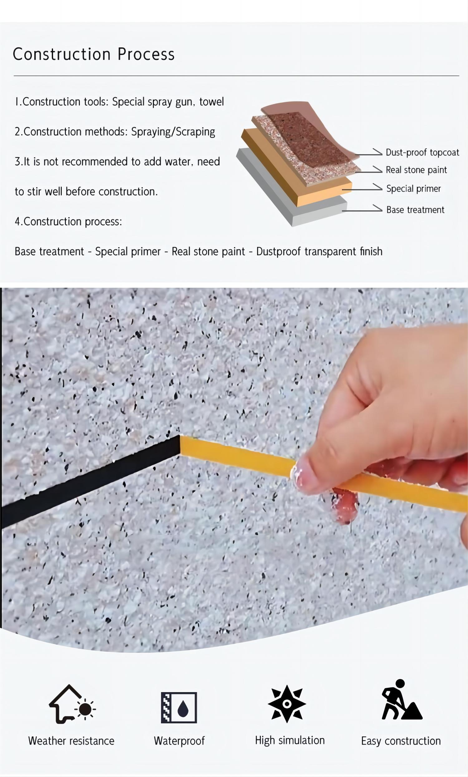 Base on Color Chart natural stone paint coat spray Building Coating CAS No. 79-10-7