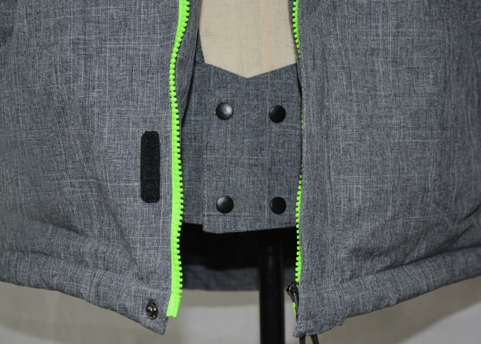 Colorful Mens Quilted Ski Jacket , Waterproof Mens Grey Ski Jacket
