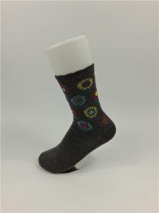 Quality Black Pattern Kids All Cotton Socks , Knitted Anti Bacterial Thick Cotton Socks For Children wholesale