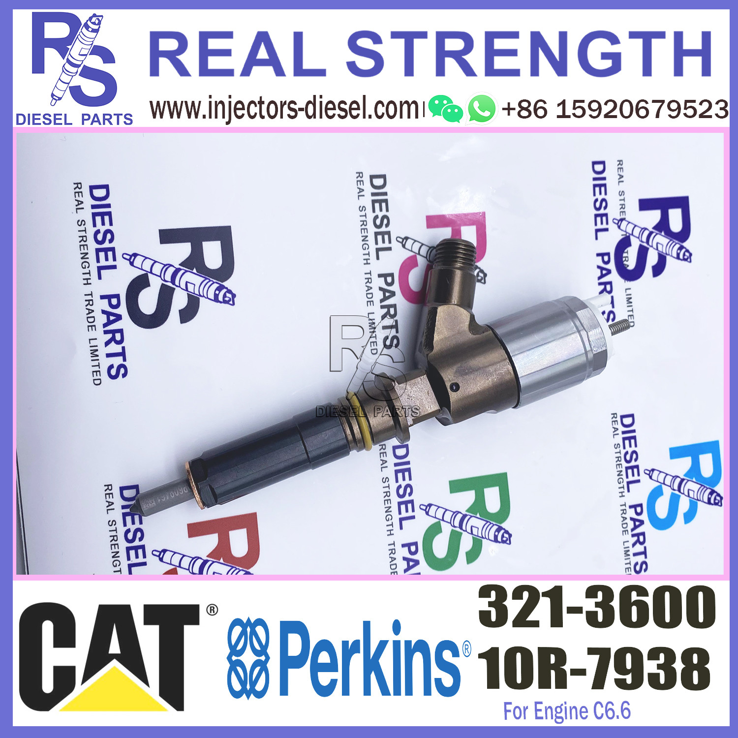 3213600 321-3600 C6.6 Engine Diesel Spare Parts Fuel Injector with CD for Loader 924H 953D