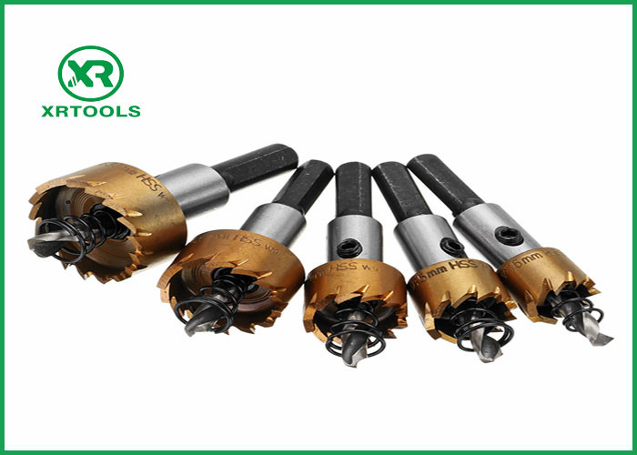 TIN Coated M2 / 4341 HSS Hole Saw , Fully Ground Core Drill Bit Hole Saw Cutter