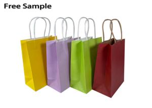 Quality 15*8*21cm 250gsm CMYK Kraft Paper Shopping Bag Twisted Handles​ wholesale