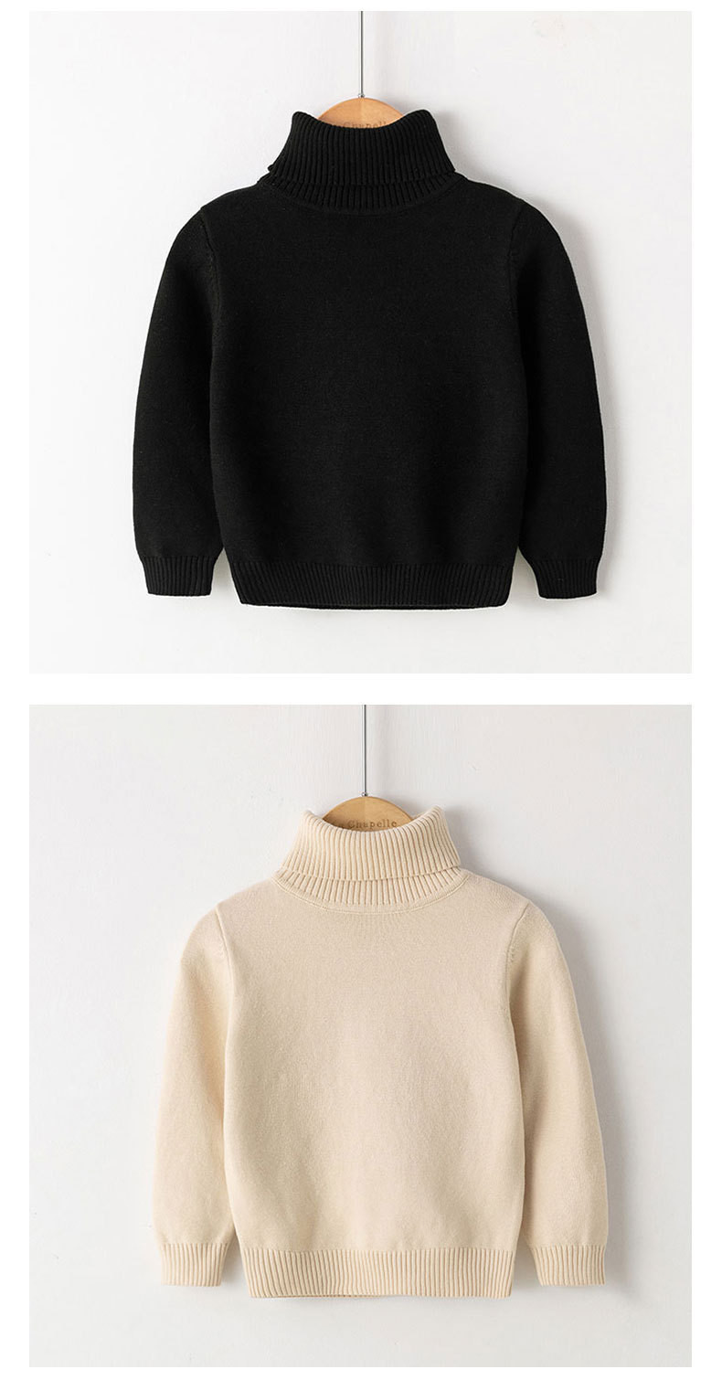 Plain Knit Sweater Blouse Crochet Sweatshirt Warm Crewneck Pullover Tops for Children clothing