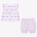 Summer Baby Girls Clothing Sets Customized Printing Color Pattern Organic Cotton