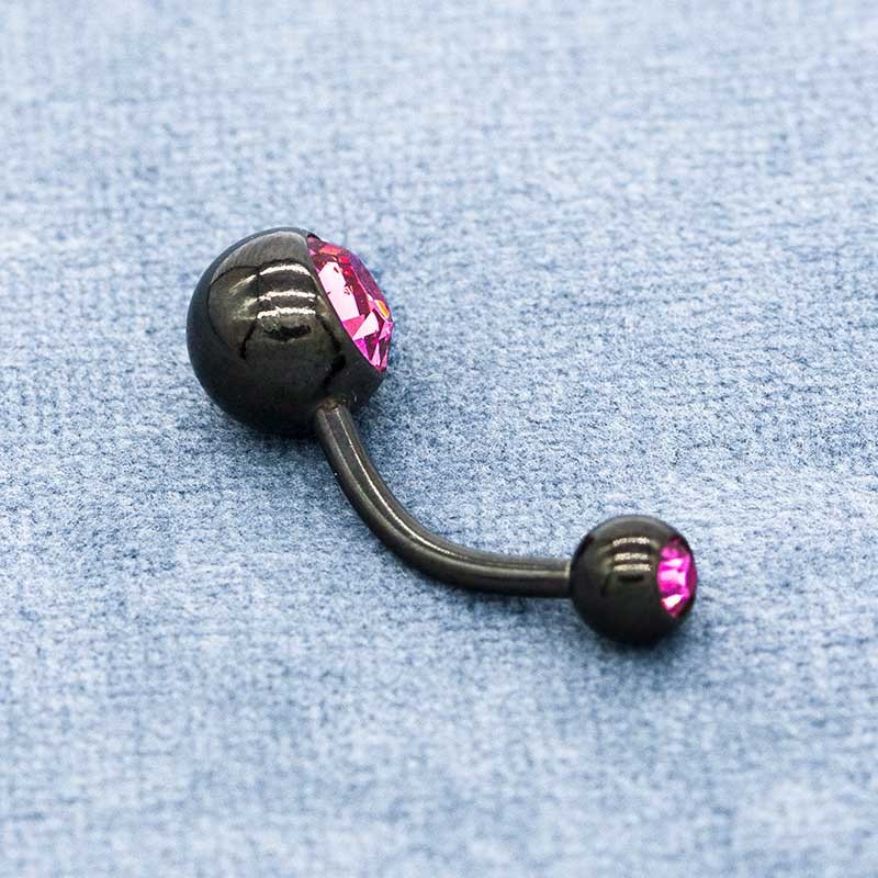 Pink Zircons Belly Button Piercings Jewelry 316 Stainlesss Steel OEM ODM