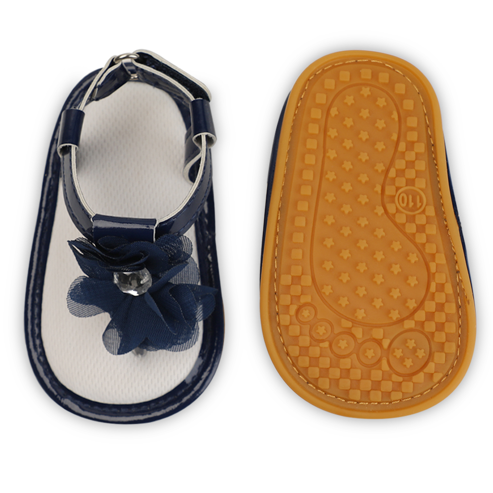 Simple designed PVC upper rubber sole Flower lace 0-18 months Holiday baby girl sandals
