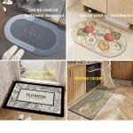 Customized Non Slip Water Absorbent Rugs Bathroom Floor Mat Set with Diatomite
