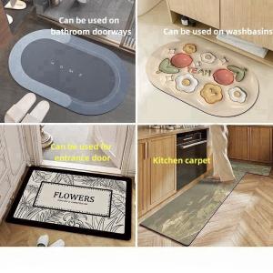 Quality Customized Non Slip Water Absorbent Rugs Bathroom Floor Mat Set with Diatomite Bath Mat wholesale