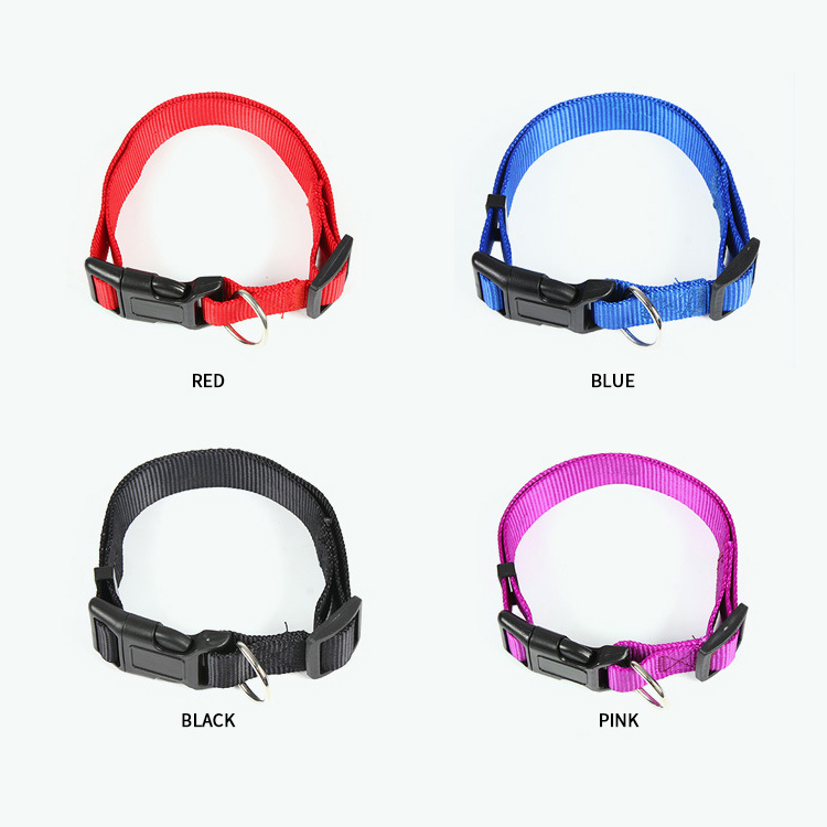 Dog Collar Oem Custom Luxury Personalized Logo Adjustable Pet Blank Plain Nylon Collars