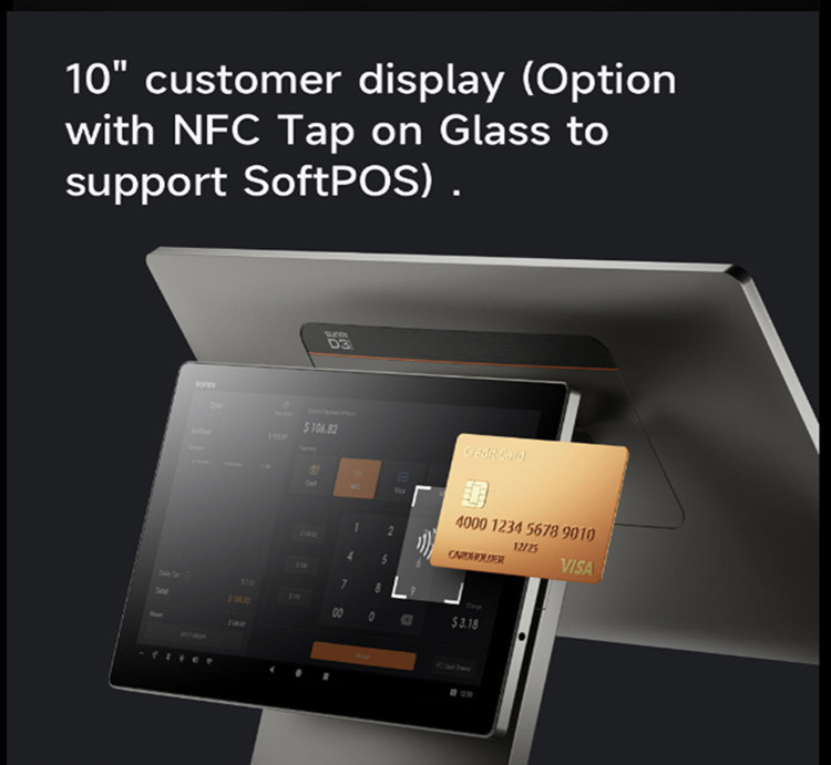 15.6 Inch Multi-Touch Screen 15 Inch Android POS Terminal With Fingerprint Recognition Optional