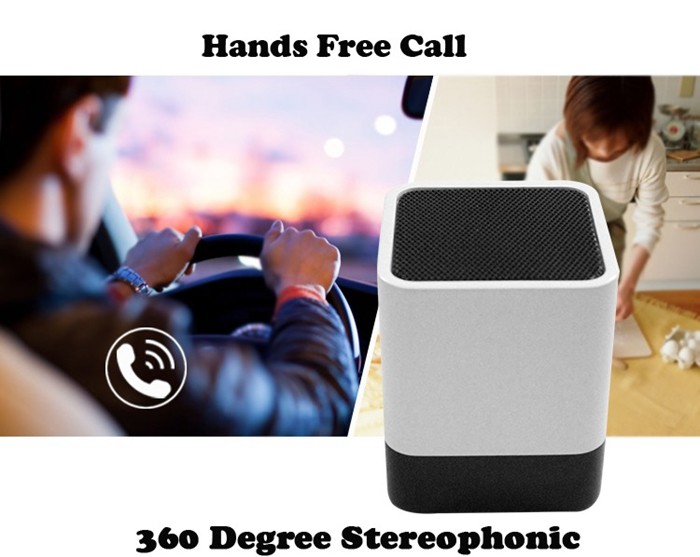 White Mini Desktop Alarm Clock Bluetooth Speaker , Wireless Sound Box With LED Screen