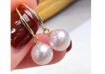 OEM Round Pearl Earring , Classic Pearl Dangle Earrings for Wedding 9-9.5MM