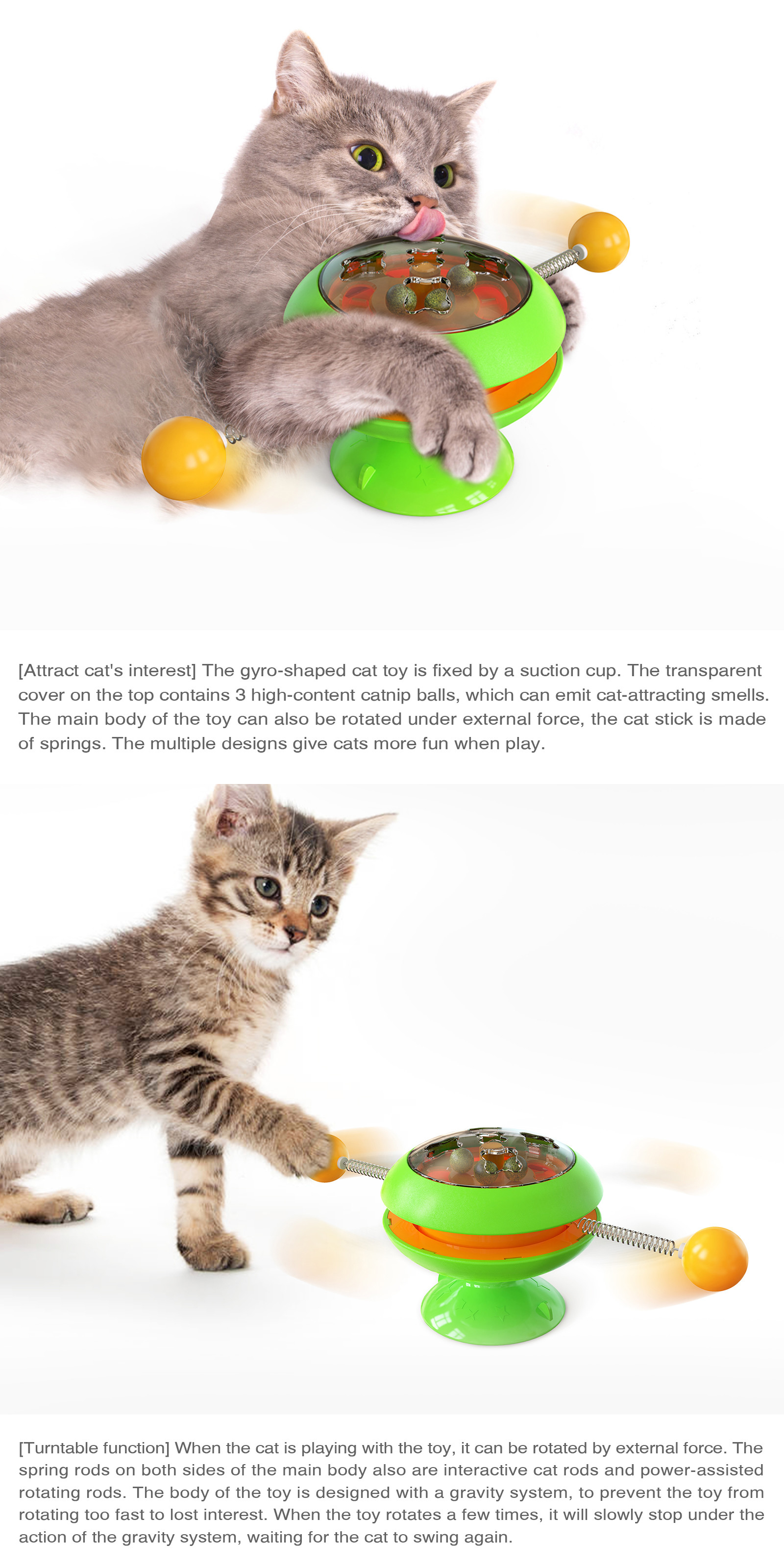 Training Function ABS Interactive Pet Toys Cat Spinning Toy Relieve Anxiety ODM