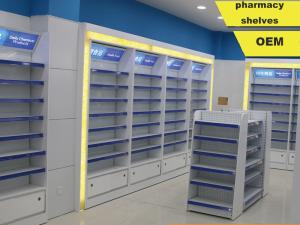 Quality Light Duty Single Side Retail Pharmacy Shelving Units Elegant Design wholesale