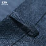 Grey Stretch Cotton Twill Work Trousers for Men's Business Formal Wear Slim Fit