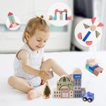Traffic City Scenes Wooden Building Blocks Toy 115pcs Assembled Early Educationa