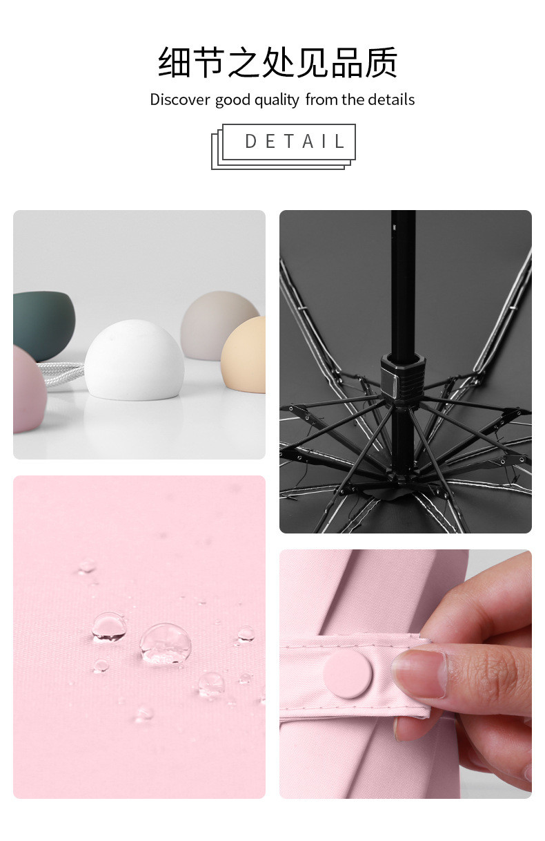Small Capsule 96cm Diameter 5 Folding Umbrella 8 Panels Anti UV Ultra Light