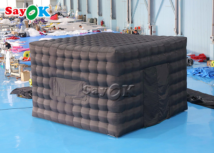 Air Inflatable Tent Black Big Commercial Outdoor Inflatable Cube Tent With Led Light