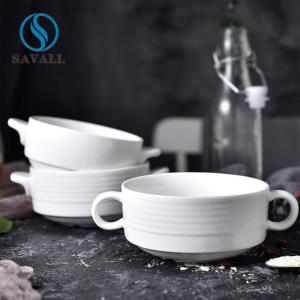 Quality Restaurants Savall Ears Round White Porcelain Dessert Bowls Customized wholesale