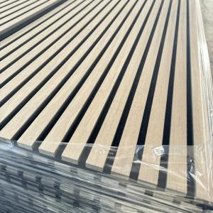 Quality Acoustic Wood Wall Panels 3D Sound Dampening Panels Wall Decoration Walnut Oak Colors wholesale