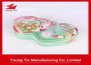 Quality Double Heart Shape CMYK Printed Candy Gift Tin Box Tinplate Metal With Embossing wholesale