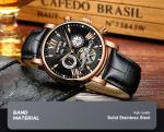 KINYUED new design automatic men watches movement leather luxury relojes