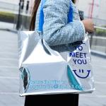 PVC Lazaer Tote Bag, Holographic Rainbow Work Bag, Hologram, fashion bag,