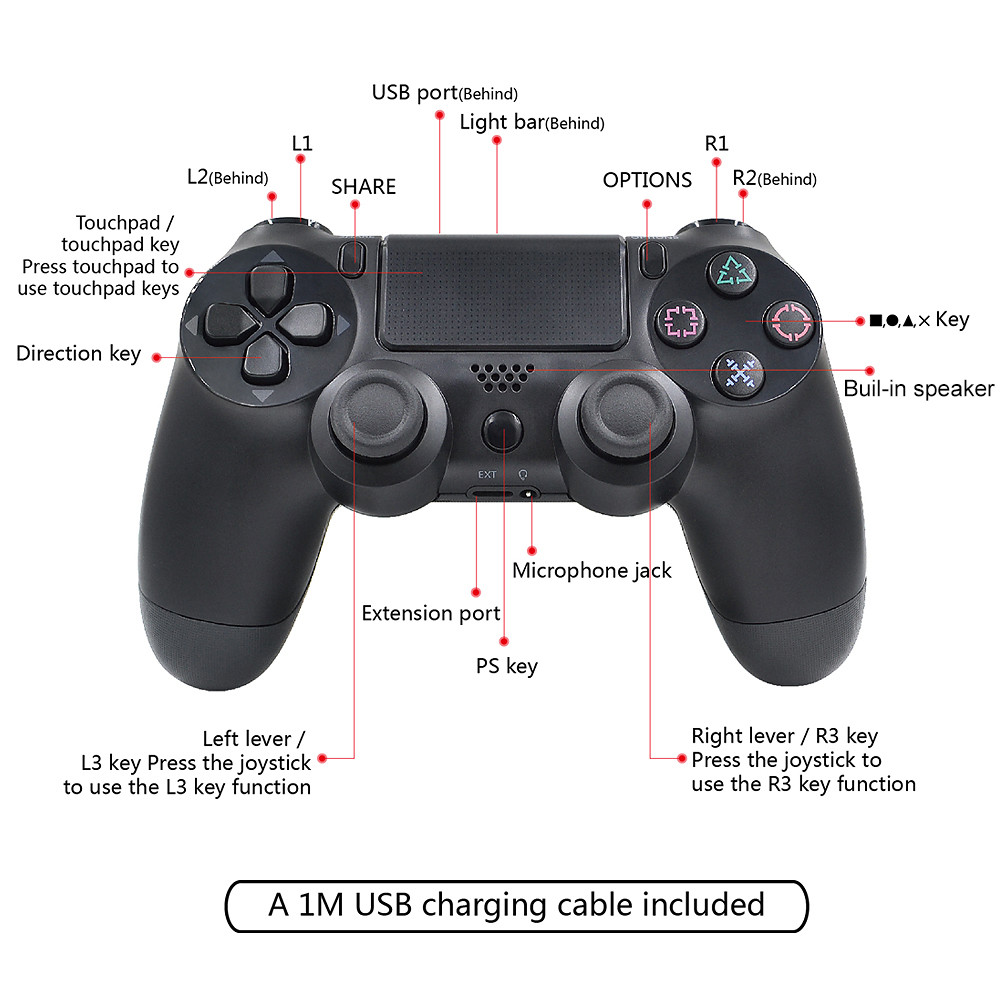 DualShock 4 Wireless Controller for PlayStation 4 Black and White color