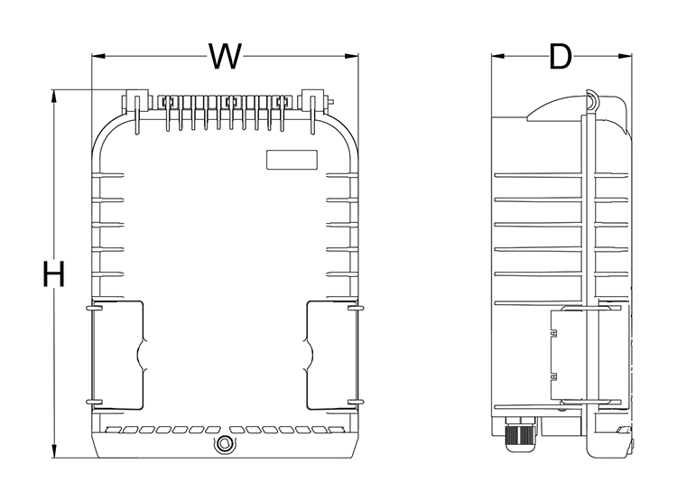 ABS PC Fiber Optic Distribution Box for High Density IP65 Wall/Mole Mounting 24/36 Cores