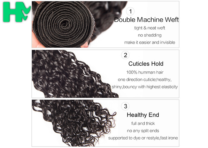 Original Peruvian Human Hair Extension , Natural Wave Virgin Human Hair Weft No Smell
