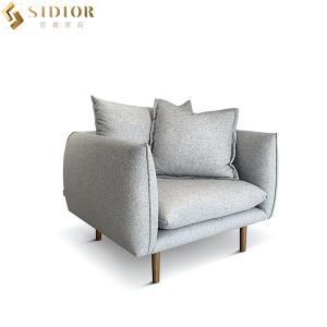 Quality Customized Modern Hotel Restaurant Leather Leisure Chair With Solid Wood Legs wholesale