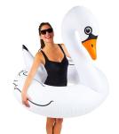 Giant inflatable swan swimming ring