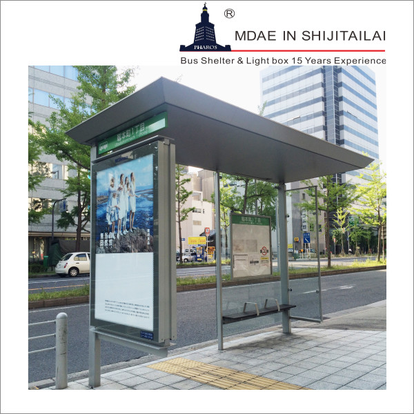Hot Dip Galvanized 304 Stainless Steel Solar Bus Stop Shelter Earthquake Proof