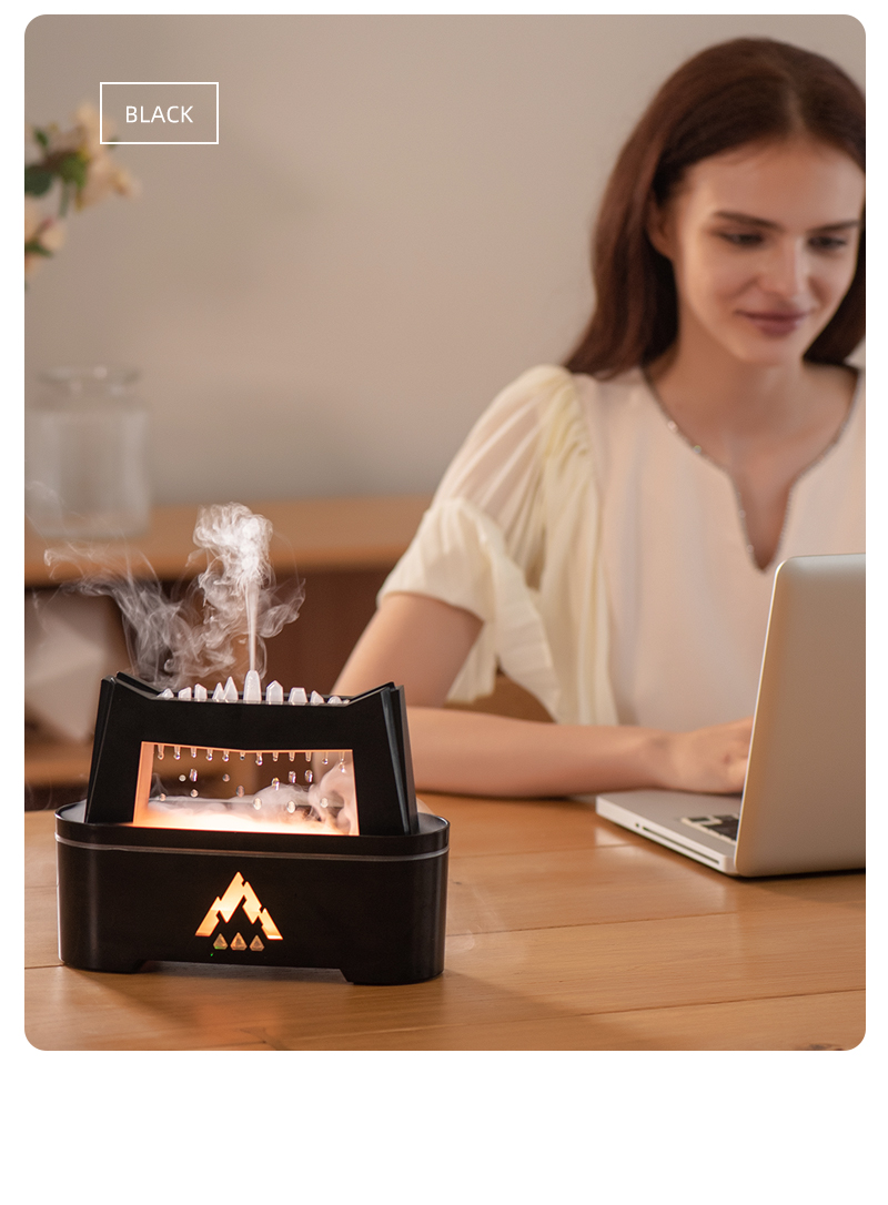 2023 Flame Volcano Air Humidifier Aroma Diffuser Christmas Promotion with Remote Control
