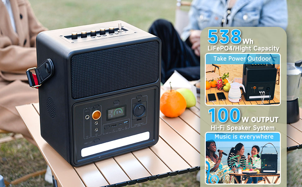 Universal Socket 800W Lithium Battery Solar Power Bank for Party Karaoke Outdoor Energy Supply