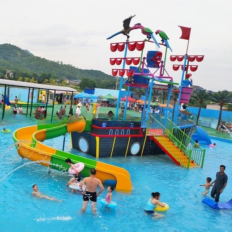 Fiberglass Water Play Equipment with Children Slides for Aqua Park