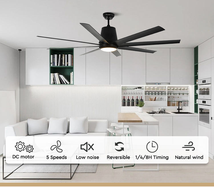 64 Inch Ceiling Fan with LED Light The Perfect Addition to Your Large Living Room
