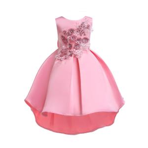 Quality Blue Princess Dress Vestidos Niñas Robe Noel Vestidos De Niñas o-Neck Girls Dresses Kids Flower Dress Princess Costume wholesale