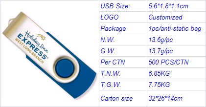 OEM Logo swivel Usb flash drive for Promotional Gift