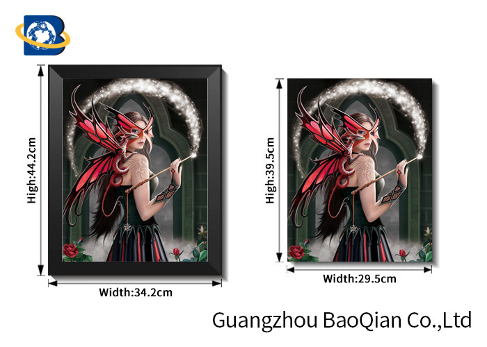 Plastic PET 3d Printing Lenticular Pictures With Wood Frame For Home Decoration