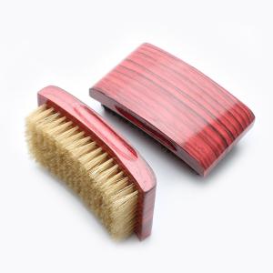 Quality White Boar Bristle Square Wave Brush Customized Red Grain Beard Detangling Brush wholesale