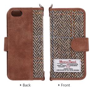 Quality Leather Harris Tweed Phone Case Flip Folio Magnetic Clasp IPhone 5/5s/Se wholesale