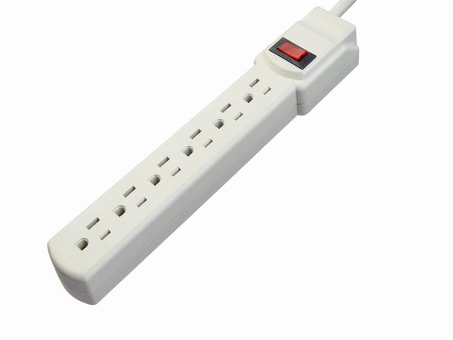 Beige 6 Outlet North American Standard Electric Extension Sockets Power Strip Socket 14AWG Cable 3FT for Home Appliances
