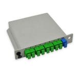 1x8 PLC Splitter SC APC Connectors Fiber Optic Cassette
