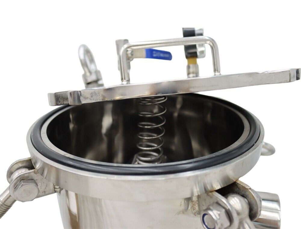 62KG 304 Stainless Steel Bag Filter Housing for Restaurant Solid-Liquid Separation 120PSI