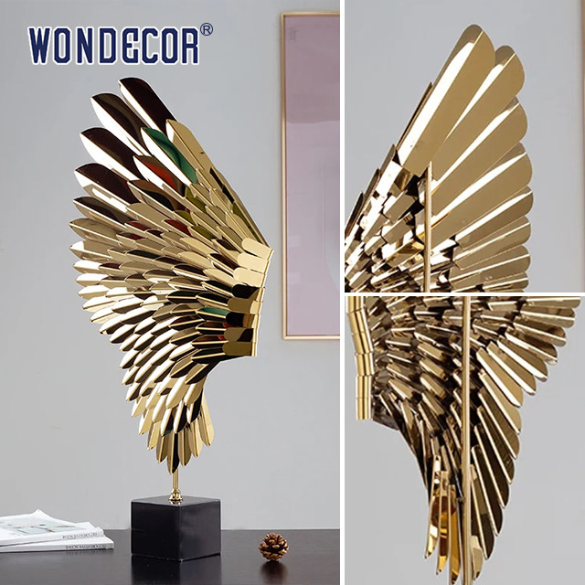 Abstract Metal Art Decoration Angel Wings Stainless Steel Sculpture